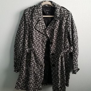 Style & Co black/white trench coat Size 16w